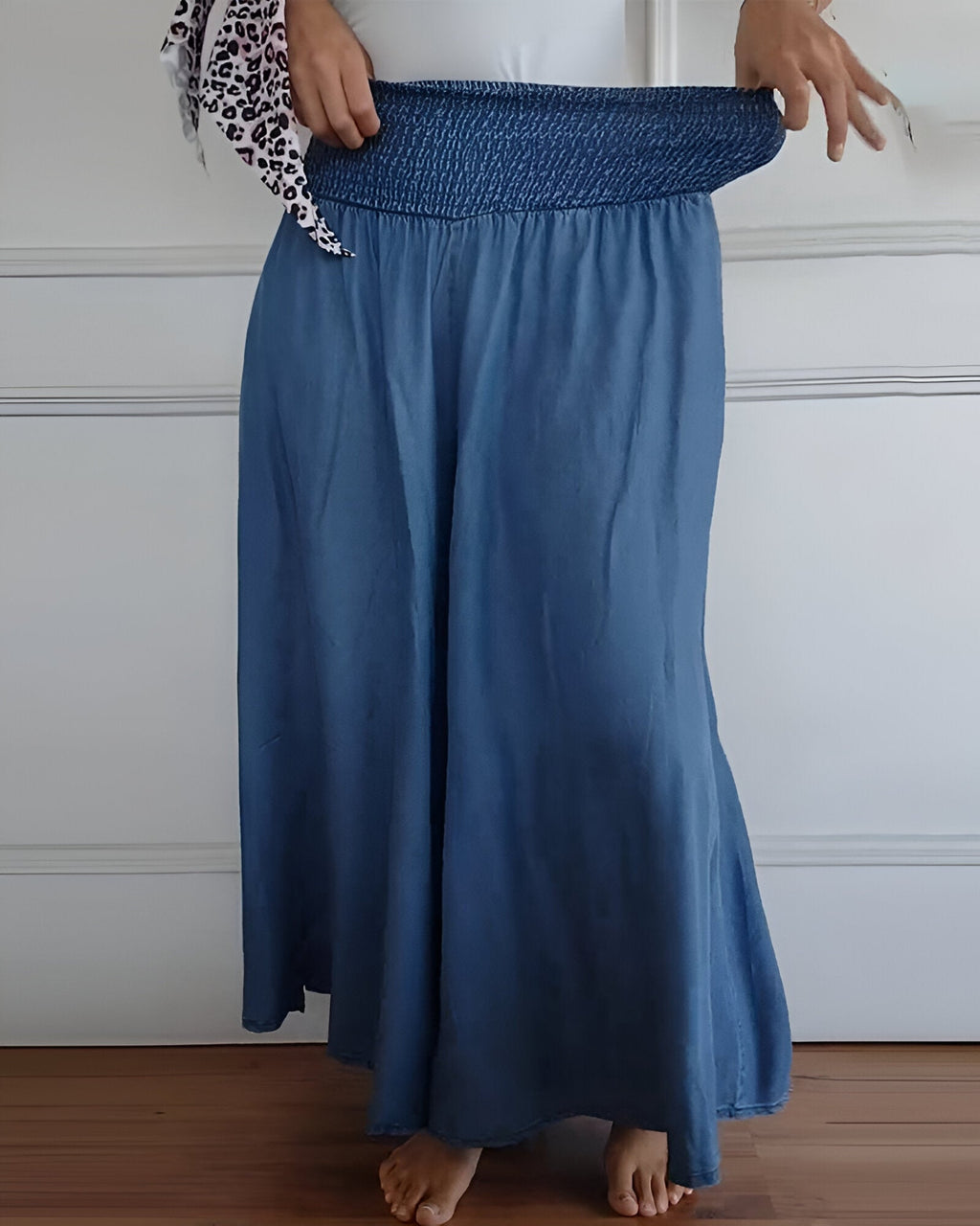 ALÉVANE | Pantalon large pour femme avec taille smockée