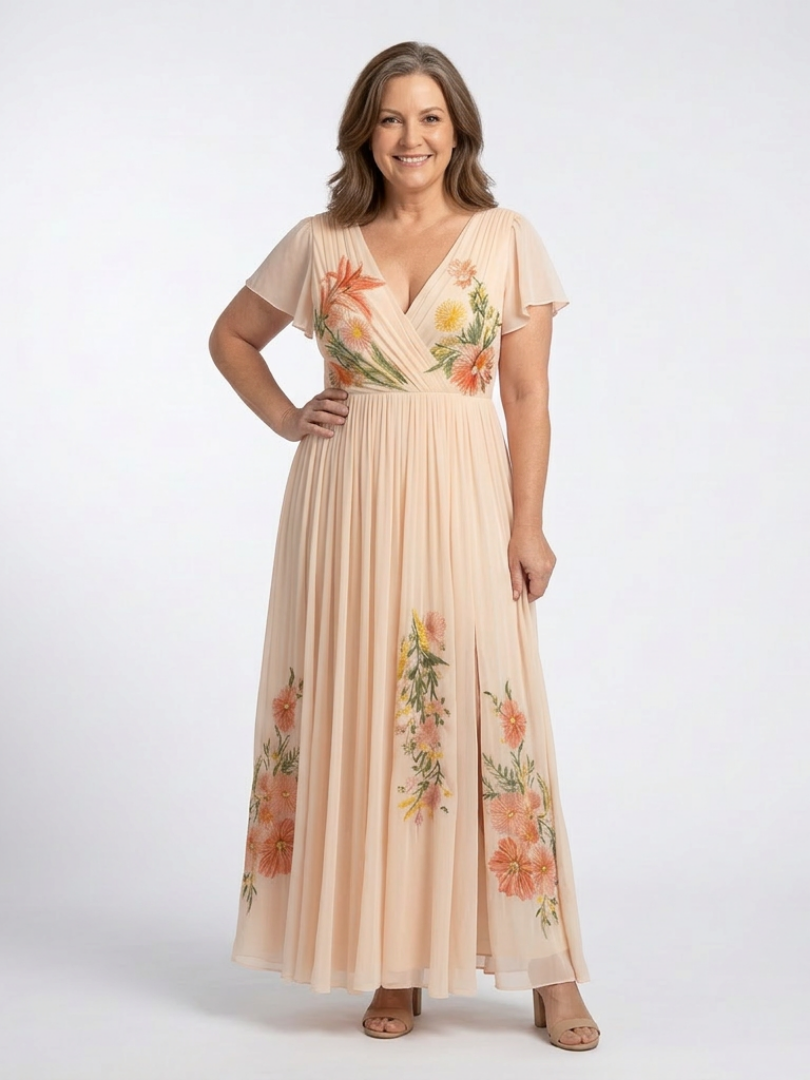 ALÉVANE | Robe Maxi Florale Plissée Calista
