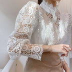 ALÉVANE | Chemise à manches longues avec dentelle et détails Tove