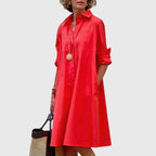 ALÉVANE | Robe Femme Chemise avec Poches – Style Casual Élégant