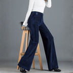 ALÉVANE | PANTALON EN VELOURS TRICOTÉ TAILLE HAUTE POUR FEMME