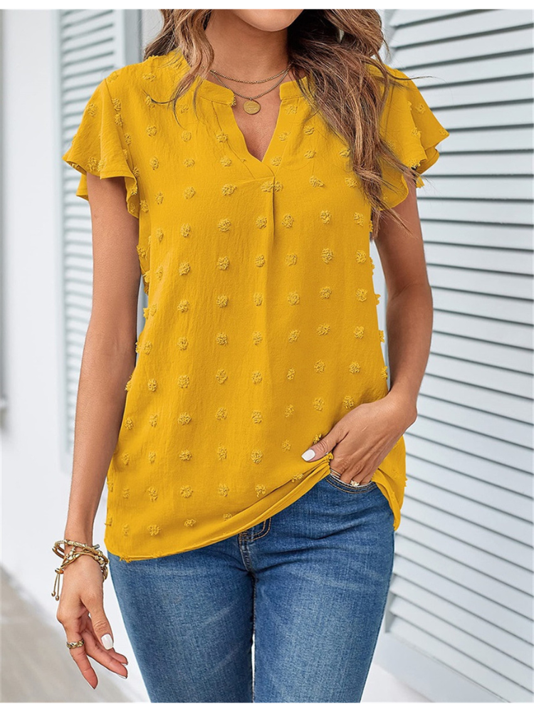 ALÉVANE | Blouse Chic en Patchwork avec Volants Kari
